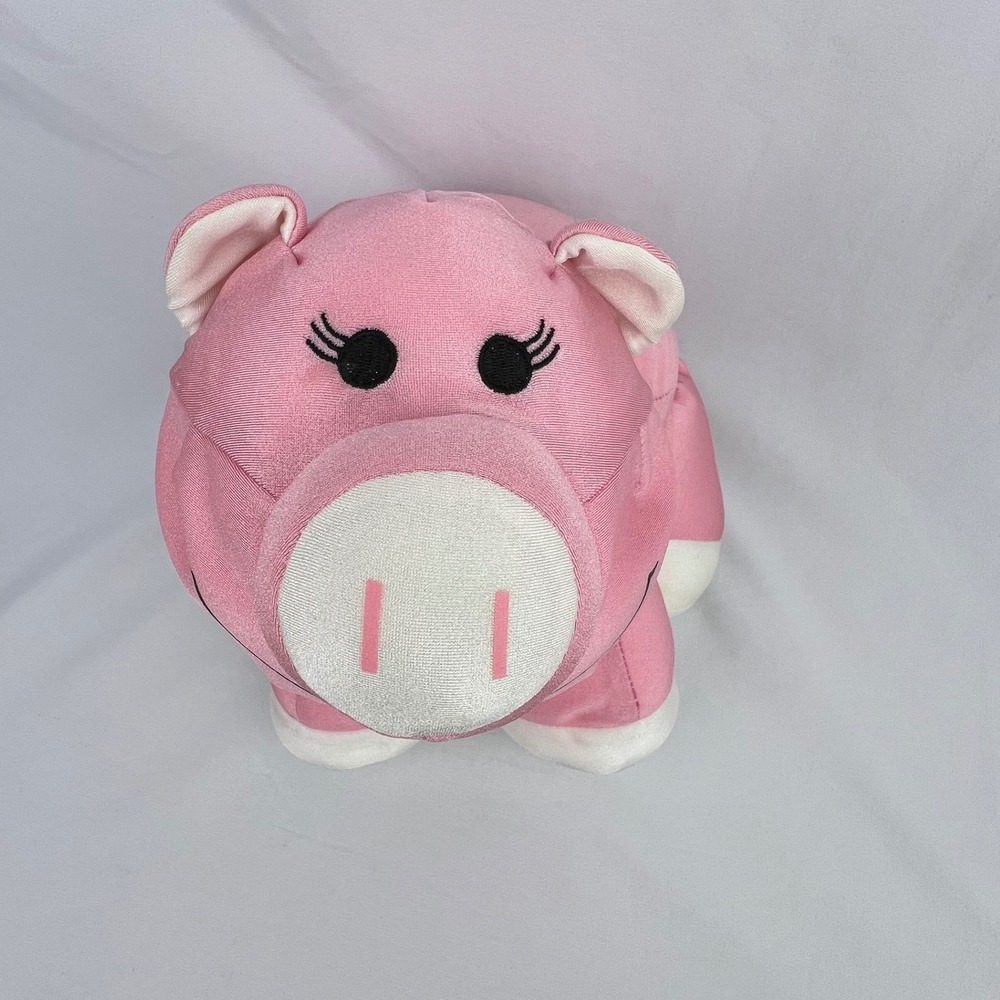 Brentwood Moshi Pink Pig‎ Plush Microbead Stretchable Plush Black Lashes 14"